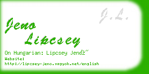 jeno lipcsey business card